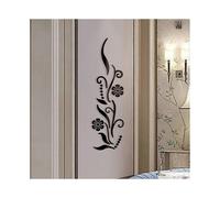 3D Flower Mirror Wall Sticker for Bedroom Living Room Sofa Backdrop Tv Wall Background, 3D Removable Acrylic Wall Decor Decal Sticker (Black)