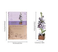 3D Flower Puzzle - Flower Building Set, Wooden Craft Kit, Model Display Toy, For Kids, Home Decor, Relaxation, Shelf Display, Table Centerpiece, DIY Construction Project & Educational Gift