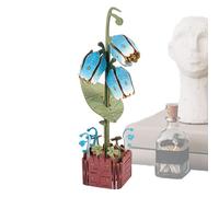 3D Flower Puzzle - Kit de construcción de flores de madera de 9,61 pulgadas - Creative Jigsaw Toy for Kids Adults Home Decor Classroom Family Activity Fun Shelf Display Table Centerpiece Project