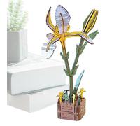 3D Flower Puzzle - Wooden Building Toy, Floral Craft Model | Creative Three Dimensional Assembly Activity Set, Decorative Shape Construction Display Ornament For Kids Home Relaxation Spaces