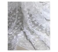 3D Flowers Hollow Lace Fabric Clothing Dress Home Decoration(White)