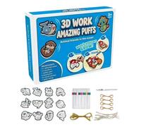 3D Foam Art Kit - Texture Painting Set, 20cmx7.87 In Kids Canvas with Sculpted Foam, Sensory Activity with Tools, Desktop Display Size, Creative Mixed Artboard, DIY Craft Supply for Classroom Projects