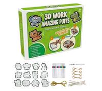 3D Foam Art Kit - Texture Painting Set, 20cmx7.87 In Kids Canvas with Sculpted Foam, Sensory Activity with Tools, Desktop Display Size, Creative Mixed Artboard, DIY Craft Supply for Classroom Projects