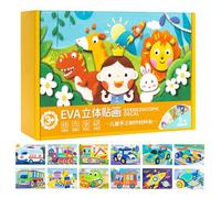 3D Foam Sticker Puzzle - Reutilizable Sticker Books | Craft Supplies, 12 piezas Educational Game Kids Foam Puzzles, for Desktop Christmas Art Project School Home Party Hobby Leisure Time Family