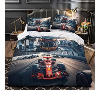 3D Formulaa Racing Funda De Edredón Double（200x200cm）, Raikonen Juego De Cama De Polialgodón con Fundas De Almohada, Hipoalergénico Duvet Cover Set para Niños Y Niñas