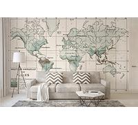 3D Fotomural Premium Papel Pintado No Tejido Lujoso Wallpaper Volver a el mundo antiguo el viejo americano Mapamundi TV Nórdico apaisado murales papel para pared foto decorativo