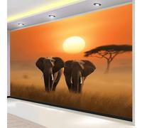 3D Fotomurales Animales de África 250x175 cm Decorativos Papel Pintado Panorámico Mural Vida Silvestre de África Tejido No Tejido Decoración de Pared Murales Moderna de Diseno w.1777