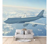 3D Fotomurales Avión 200x140 cm Decorativos Papel Pintado Panorámico Mural Avión de Pasajeros Tejido No Tejido Decoración de Pared Murales Moderna de Diseno w.1929