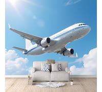 3D Fotomurales Avión 350x256 cm XXL Decorativos Papel Pintado Panorámico Mural Avión de Pasajeros Tejido No Tejido Decoración de Pared Murales Moderna de Diseno w.1401