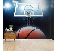 3D Fotomurales Baloncesto 200x140 cm Decorativos Papel Pintado Panorámico Mural Deportes de Pelota Tejido No Tejido Decoración de Pared Murales Moderna de Diseno w.2462
