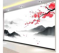 3D Fotomurales Estilo Japonés 300x210 cm Decorativos Papel Pintado Panorámico Mural Paisaje Cherry Blossoms Tejido No Tejido Decoración de Pared Murales Moderna de Diseno w.23