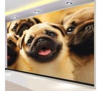 3D Fotomurales Lindo Perro Animal 300x210 cm Decorativos Papel Pintado Panorámico Mural Perro Mascota Tejido No Tejido Decoración de Pared Murales Moderna de Diseno w.2554
