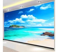3D Fotomurales Vista al Mar 400x280 cm Decorativos Papel Pintado Panorámico Mural Playa de Hawai Tejido No Tejido Decoración de Pared Murales Moderna de Diseno w.4600