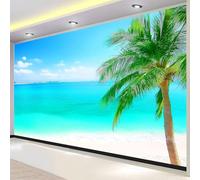 3D Fotomurales Vista al Mar 430x300 cm Decorativos Papel Pintado Panorámico Mural Playa Tropical Tejido No Tejido Decoración de Pared Murales Moderna de Diseno w.4331