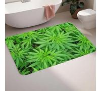 3D Franela Esterilla Antideslizante Cannabis Cannabis Plantas de Marihuana Felpudo Alfombra Alfombra Entrada de la Cocina Salón Tapetes para los pies-40x60cm