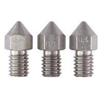 3D FREUNDE 0,3 mm + 2 * 0,4 mm Precisión Acero Inoxidable MK8 Makerbot Reprap Anet A8/A6 extruder Hotend cabezal de impresión Boquilla para 1.75 mm Filamento impresora 3d (Nozzle) Stainless Steel M6