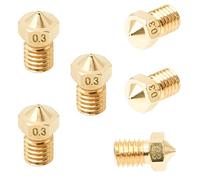 3D FREUNDE M6 (6 x 0,3 mm) Nozzle Set J-head compatible con E3D V5/V6 bowden RepRap Extruder Hotend Boquilla de latón para filamento de 1,75 mm impresora 3D