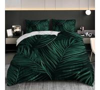 3D Funda nórdica 135x200 cm Textura De Hoja De Palma De Planta Funda nórdica con Cremallera, 3 Piezas Verde Ropa de Cama de Microfibra Cama 80/90cm Ultra Suave para niños Adolescentes y Adulto