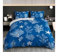3D Funda nórdica 220x220 cm Tema De Vida Marina Funda nórdica con Cremallera, 3 Piezas Azul Ropa de Cama de Microfibra Cama 135cm Ultra Suave para niños Adolescentes y Adulto
