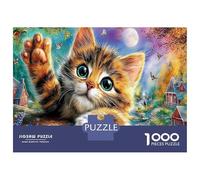 3D Gato Puzzles Imposible,desafío para Adultos Animales Entretenimiento Creativo 1000 Piezas Obra De Arte De Juego De para Adultos Y Niños A Partir De 12 Años 52x38cm/1000pcs