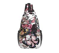 3D Gay Pride Rainbow Colored Hearts Printed Classic Sling Bag Crossbody Chest Daypack Ligero Casual Mochila Bandolera para Hombres Mujeres Adultos Viajes Senderismo Regalos