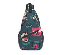 3D Gay Pride Rainbow Colored Hearts Printed Classic Sling Bag Crossbody Chest Daypack Ligero Casual Mochila Bandolera para Hombres Mujeres Adultos Viajes Senderismo Regalos