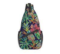 3D Gay Pride Rainbow Colored Hearts Printed Classic Sling Bag Crossbody Chest Daypack Ligero Casual Mochila Bandolera para Hombres Mujeres Adultos Viajes Senderismo Regalos