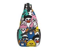 3D Gay Pride Rainbow Colored Hearts Printed Classic Sling Bag Crossbody Chest Daypack Ligero Casual Mochila Bandolera para Hombres Mujeres Adultos Viajes Senderismo Regalos