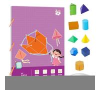 3D Geometry Learning Book, Educational Shape Toy Set, 11.69x8.27 inches, Includes 9 12 15 Solids, Hands-On Spatial Reasoning Aid, Interactive Math Activity, for Children Classroom Homeschool Travel