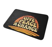 3D Give Peace Chance Felpuda Antideslizante, Alfombra de Suelo Alfombra Resistente para Entrada a la Cocina, Alfombrillas para los pies del Dormitorio de 60x90cm