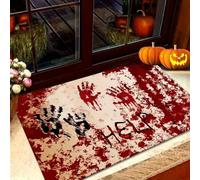 3D Halloween Huelga Espeluznante Felpudo de Entrada Sala de Estar Balcón Pasillo Alfombra Antideslizante Felpuda de Halloween Decoración del hogar-40x60cm