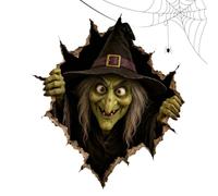 3D Halloween Wall Breaking Ghost Sticker, Spooky Wall Decor