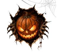 3D Halloween Wall Breaking Ghost Sticker, Spooky Wall Decor