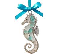 3D Handmade Sea Glass Ocean Ornament, Coastal Silver Wire Wrapped Sea Glass Christmas Tree Hanging Ornaments, Oceans-Inspired Memorial Hanging Decoration, for Ocean Lovers (#D)