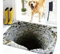 3D Hole Rug, 2026 Upgraded 3D Rugs Optical Illusion, Brick Bottomless Hole Area Rug, Trap Optical Illusion Bottomless Non-slip Doormat, for Door Entrance, Bathroom, Living Room (A,19.6*31.5in)
