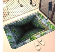 3D Hole Rug, 2026 Upgraded 3D Rugs Optical Illusion, Brick Bottomless Hole Area Rug, Trap Optical Illusion Bottomless Non-slip Doormat, for Door Entrance, Bathroom, Living Room (G,15.7*23.6in)