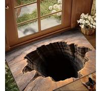3D Hole Rug - Dog Gets Scared of 3D Hole Carpet, Rugs Optical Illusion, for Door Entrance, Bathroom, Stairs, Playroom, Living Room (1PCS-I,15.75 * 23.62 in)