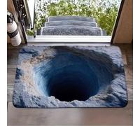 3D Hole Rug - Dog Gets Scared of 3D Hole Carpet, Rugs Optical Illusion, for Door Entrance, Bathroom, Stairs, Playroom, Living Room (1PCS-K,15.75 * 23.62 in)