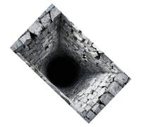 3D Hole Rug - Eye-Catching Optical Illusion Design | Non-Slip Crystal Velvet Entrance Mat | For Home Decor Enthusiasts, Bedroom Study Dorm Apartment, Easy-Clean, Realistic 3D Effect, Family Gathering