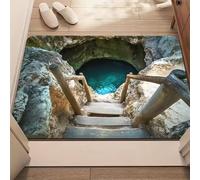 3D Hole Rug, Rugs That Look like a Hole, Trap Optical Illusion Bottomless Non-slip Doormat, Test & Game with Your Cat Or Dog, for Door Entrance, Bathroom, Living Room (7, 40*60cm/15.7*23.6in)