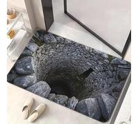 3D Hole Rug, Rugs That Look like a Hole, Trap Optical Illusion Bottomless Non-slip Doormat, Test & Game with Your Cat Or Dog, for Door Entrance, Bathroom, Living Room (2, 40*60cm/15.7*23.6in)