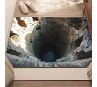 3D Hole Rug, Rugs That Look like a Hole, Trap Optical Illusion Bottomless Non-slip Doormat, Test & Game with Your Cat Or Dog, for Door Entrance, Bathroom, Living Room (11, 60*90cm/23.6*35.4in)