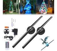 3D Hologram Led Fan Projector, 3D Hologram Christmas Tree Projector, 3D Hologram Projector, 3D Advertising Hologram, For Shop, Bar, Christmas Halloween Party Advertising Display Events (2PCS)