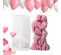 3D Hugging Couple Silicone Mold For Valentine's DIY Crafts | Flexible Love Shape Candle Soap Former | Resin Art Chocolate Ice Tray Kit | Romantic Handmade Gift Home Decor Maker