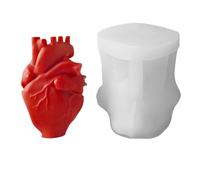 3D Human Heart Cake Mold, Realistic Cement Casting Molded, Non-Stick Craft Tool, Muffin Dessert Mold, Clay Resin Chocolate Soap, Cupcake Topper Baking Supplies 3.19x2.56x3.98 Inches