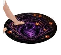 3D Illusion Halloween Doormat - Ghost Round Rug | Non-Slip Floor Pad