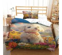 3D Impreso Shih Tzu 2 Piezas Juego De Ropa De Cama 1 Fundas De Almohada Microfibra con Cremallera Suave para Adultos Y Niñas Single（135x200cm）