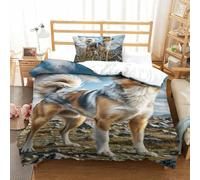 3D Impreso Shih Tzu 2 Piezas Juego De Ropa De Cama 1 Fundas De Almohada Novedad con Cremallera Suave para Adultos Y Niñas Single（135x200cm）