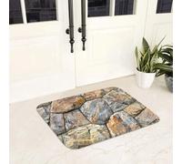 3D Irregular Stone Pattern Anti-Slip Floor Mat Dust-proo Carpet Rug for Kitchen Entrance Bathroom Living Room Footpad Mats-50x80cm