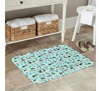 3D Jack Russell Terrier Cartoon with Light Blue Background Anti-Slip Floor Mat Carpet Rug for Kitchen Entrance Footpad Mats-60x90cm